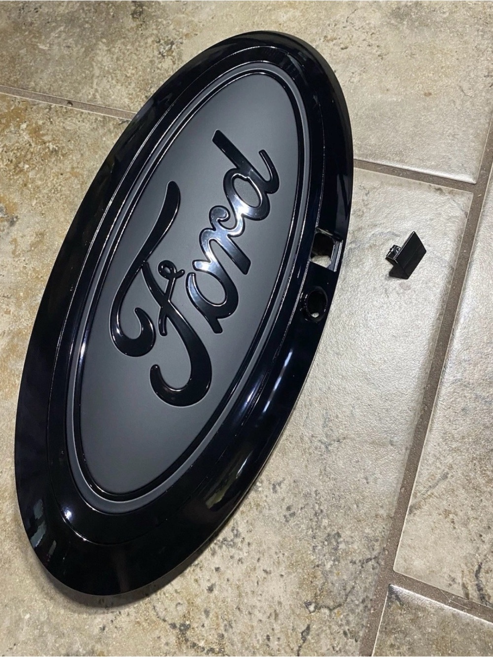 Custom Ford F250 2023-26 Front Emblem W/Camera And Washer In Matte Black
